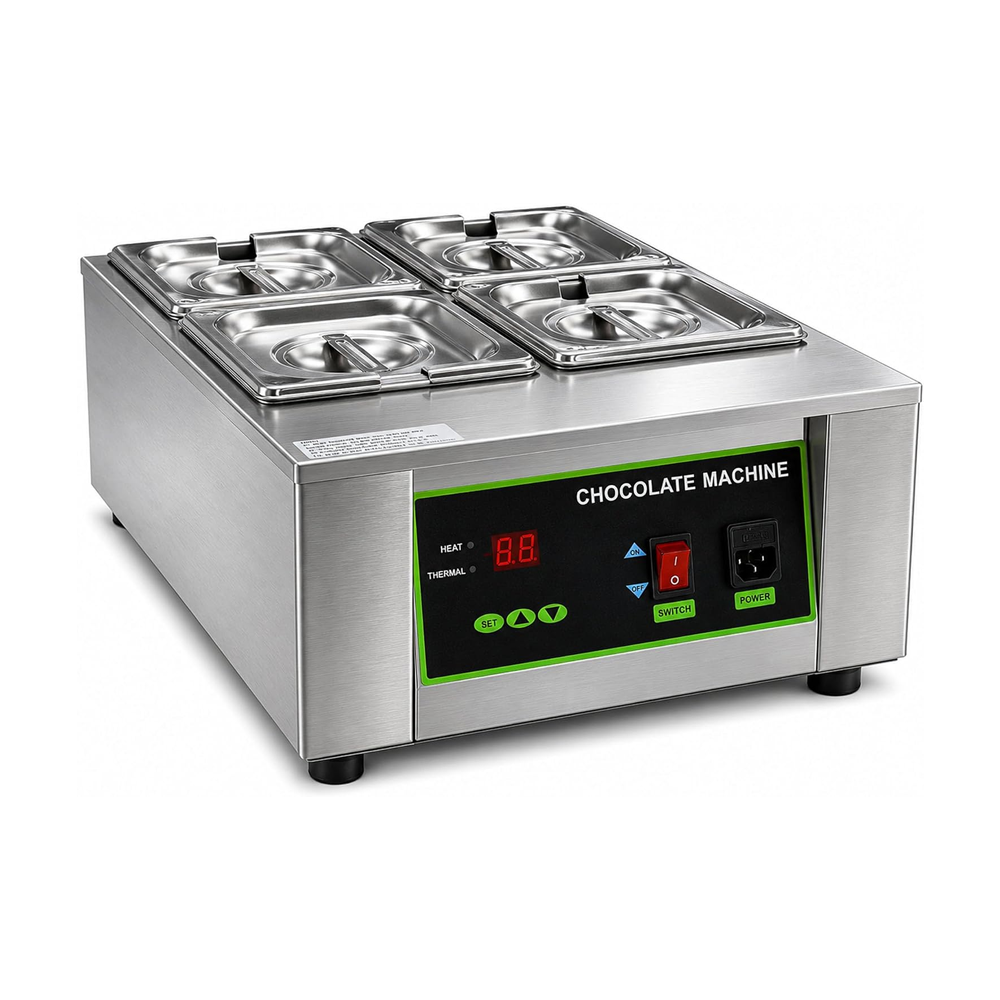 Olmecs Commercial Chocolate Tempering Machine, 1000W Chocolate Melting Machine With Temperature Control 4 Compartment (Copy)