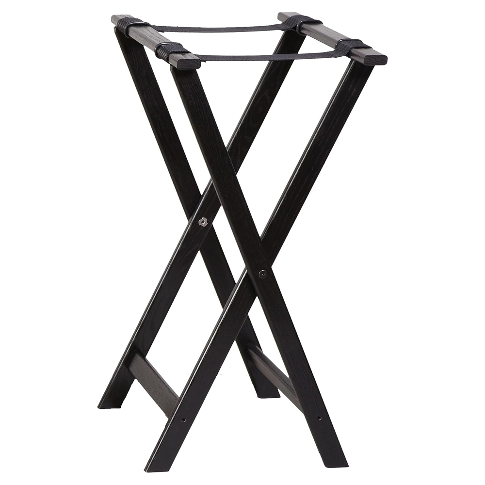 Olmecs Wooden Tray Stand Black 32 Inches