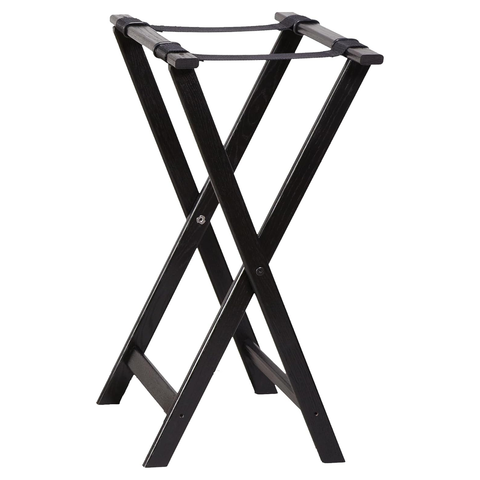 Olmecs Wooden Tray Stand Black 32 Inches