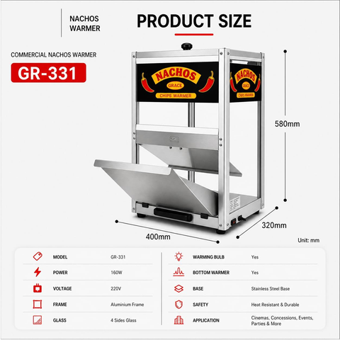 Olmecs Commercial Nachos Warmer 395 * 320 * 575 Millimeter