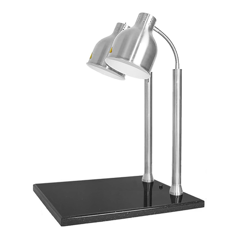 Olmecs Double Food Heat Lamp Warmer, Buffet Warming Table Lamp with Cutting Board