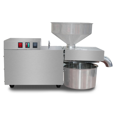 Olmecs Commercial Oil Press Machine Cold/Hot Nut Oil Extractor Automatic Food-Grade Stainless Steel Home Oil Expeller for Coconut Castor Olive Peanuts