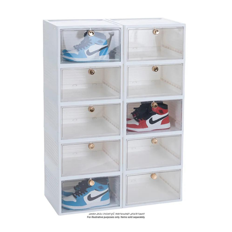Foldable 1-Side Transparent Shoe Storage Box Set, 8005-10 (10 Pcs.)