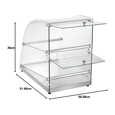 Olmecs Curve Glass Buffet Cabinet Neutral Display Showcase