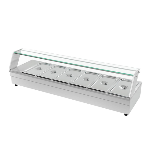 Olmecs Stainless Steel Bain Marie Hot Counter 6 Compartment