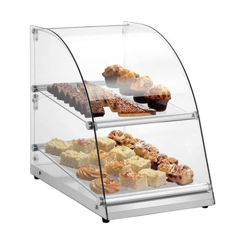 Olmecs Curve Glass Buffet Cabinet Neutral Display Showcase