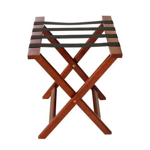 Olmecs Folding Luggage Rack Hotel Folding Luggage Rack Wooden - Travel Bag Holder Suitcase Stand with Nylon Belts (GR-J1, 46*46*60CM)