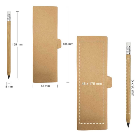 Olmecs Bamboo Inkless Pen with Eraser, Writes in Black (25Pc Pack)