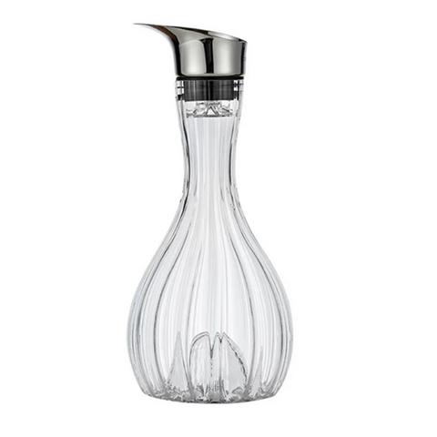Waterfall Type Crystal Decanter Fast Home Wine Dispenser Manual Lead-Free Crystal Glass- 1100ml