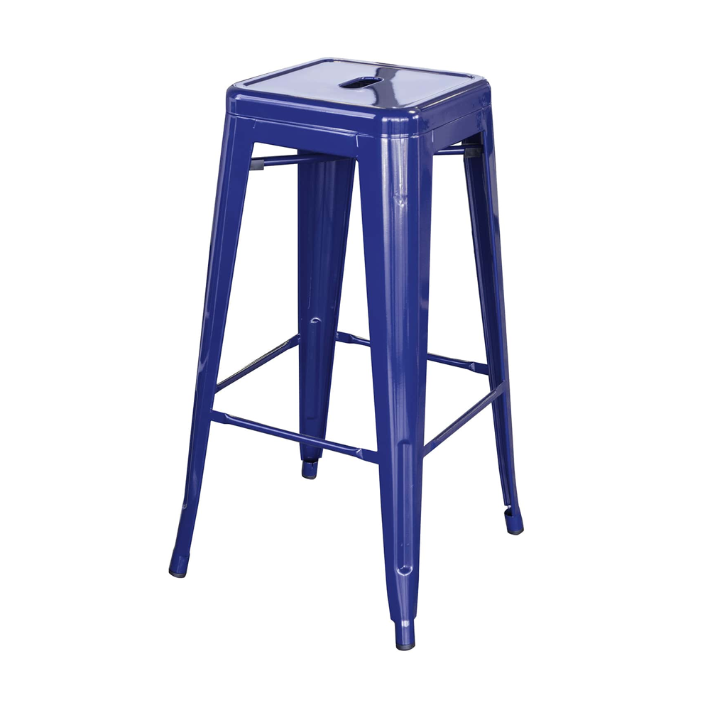 Olmecs Metal Stackable Bar-Home Kitchen Stool - Black