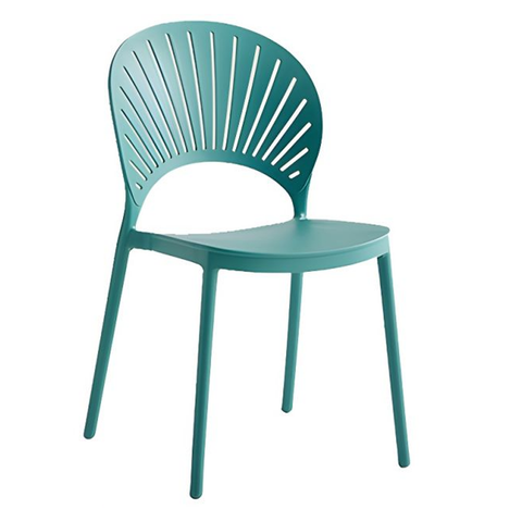 Olmecs Contemporary Style Plastic Open Side Chair Colorful Stacking Dining Chair for Home