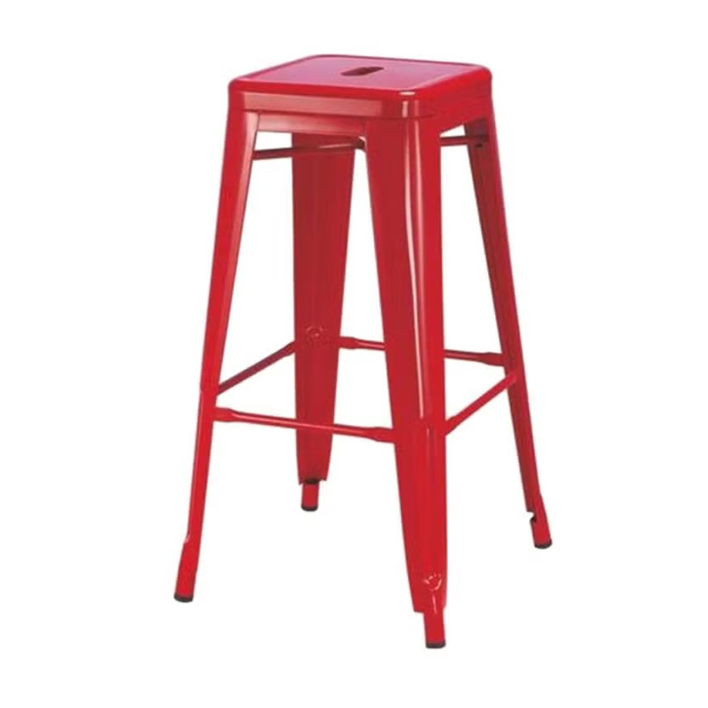 Olmecs Metal Stackable Bar-Home Kitchen Stool - Black
