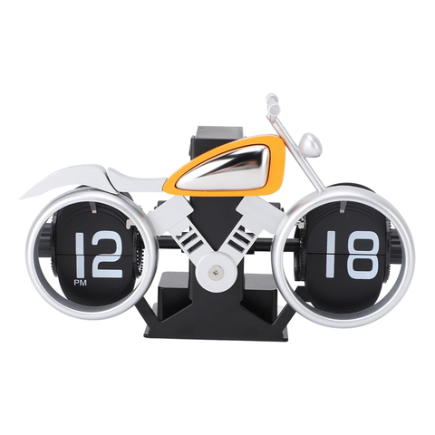 Mechanical Flip Clock Plastic PVC Battery Powered Desktop Motorcycle Clock