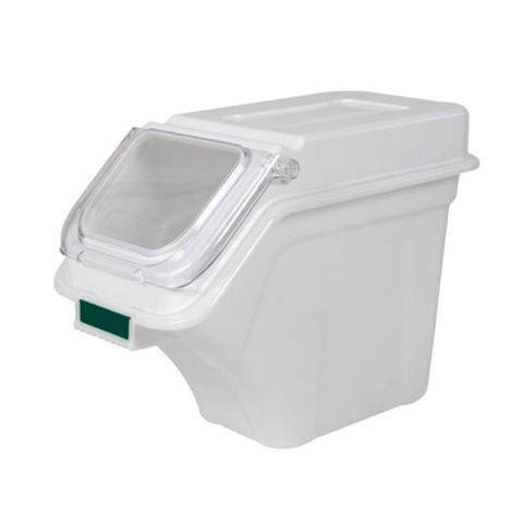 Olmecs White Ingredient Storage Bin, Capacity 20 Ltr. Shelf Ingredient Bin with Lid and Scoop for Kitchen