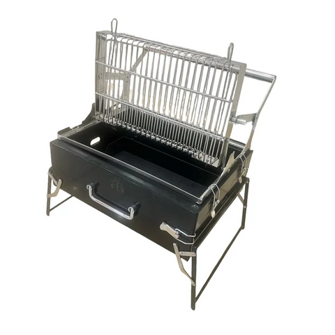 Portable Camping BBQ Grill Stove Fire Pit with Foldable Stand