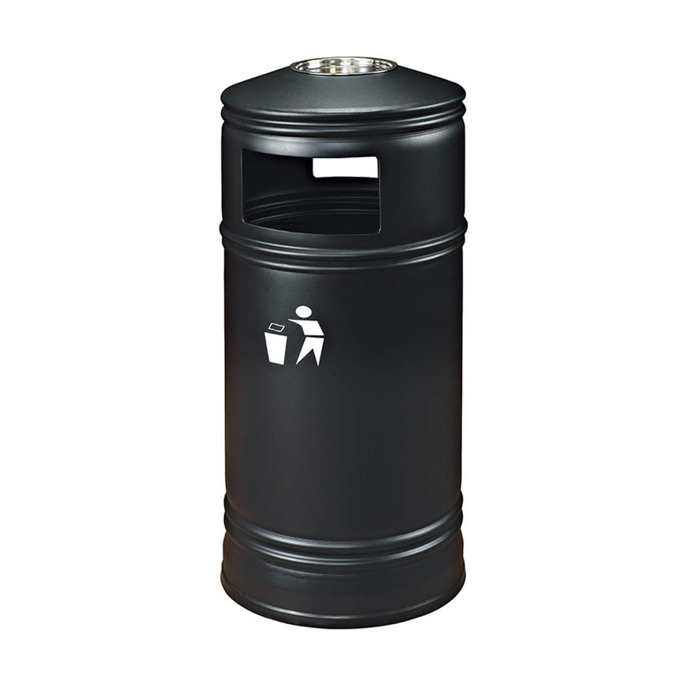 Olmecs Commercial Outdoor Trash Can with Ashtray