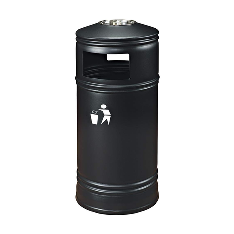 Olmecs Commercial Outdoor Trash Can with Ashtray
