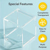 Clear Acrylic Storage Box with Hinged Lid - 10 x 10 x 10 Cms (12 Pcs Pack) - Willow
