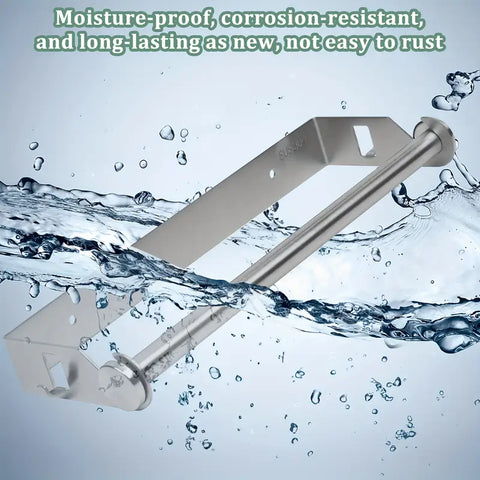 1pc Stainless Steel Paper Towel Holder with Dual Hooks, 27.94 cm Kitchen Roll Dispenser, Wall-Mounted, Punch-Free