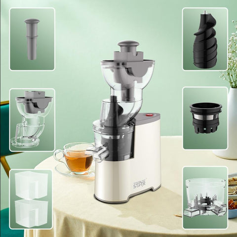 Winning Star Citrus Juicer, 300ml, Automatic Suction, Anti-Backflow Mechanism, Double Locking System, 150W, Beige.