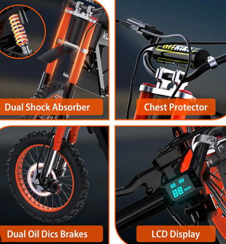 NEW 2025 Kugoo Wish 01 Electric Dirt Bike pit Bike 55Kmh 50km Range