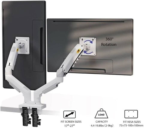 Ergonomic Gas-Spring Multifunctional Desk Mount - F160 Two 17-27 Inch Screens