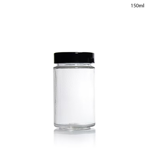 Glass Jar for Kitchen Storage with Air Tight Black Cap 100ml (120Pcs/Ctn)