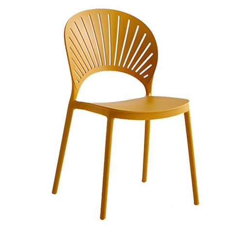 Olmecs Contemporary Style Plastic Open Side Chair Colorful Stacking Dining Chair for Home