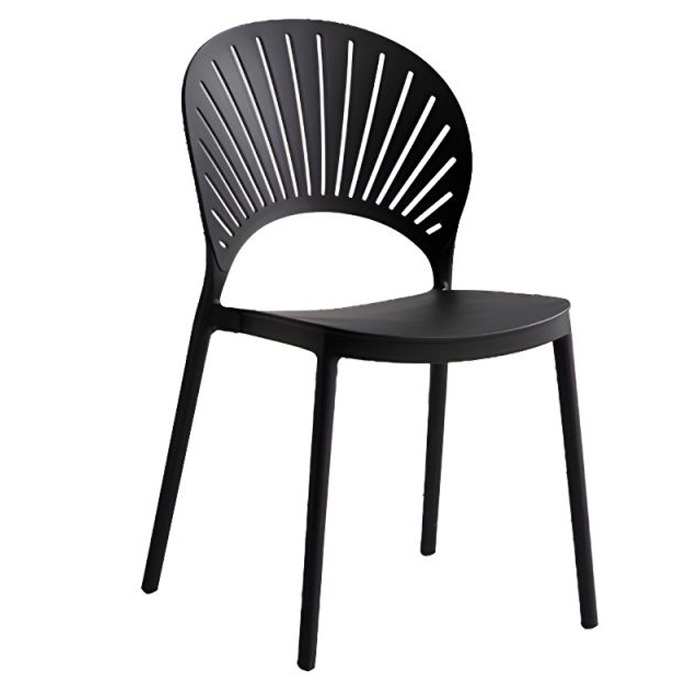 Olmecs Contemporary Style Plastic Open Side Chair Colorful Stacking Dining Chair for Home