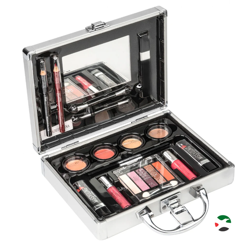 Miss Young Make-Up Kit Cosmetic Silver Box - MC1488