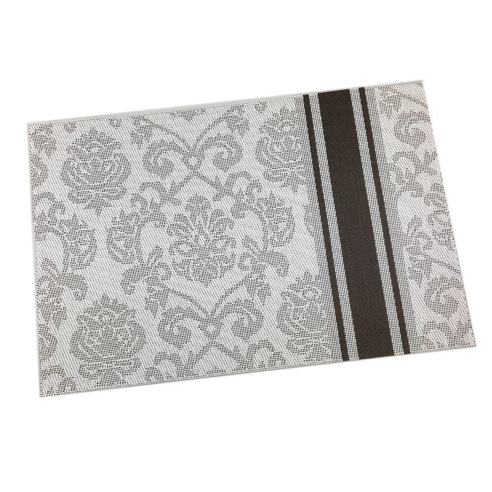 Kitchen Dinning Mats Set PVC Placemats Non-slip Table Mats Retro Luxury Court Style Heat-resistant (10Pc Set)