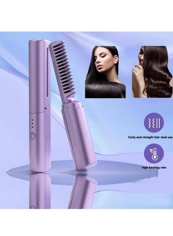 Rechargeable Mini Hair Straightener Brush