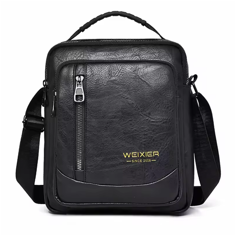 Male Shoulder Briefcase for Man PU Leather Tote Handbag