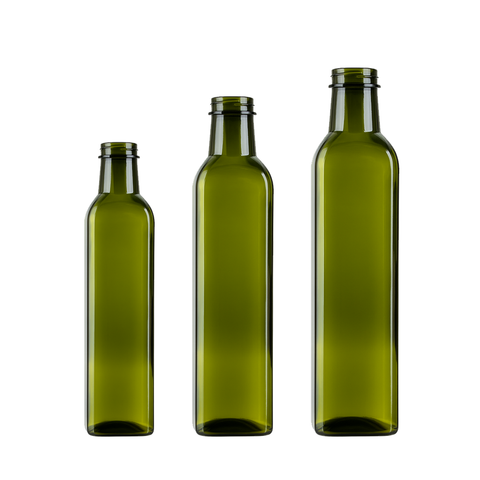 Willow 234Pcs Dark Green Square Plastic Olive Oil Bottle 500ml (1 Carton )
