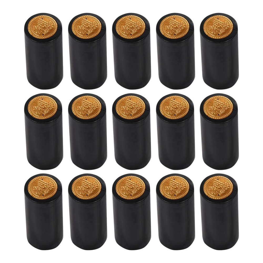 Willow Heat Shrink Capsules: 100Pcs Black Olive Bottle Seal Sleeves, Plastic Heat Shrink Wrap Caps for Olive Bottles