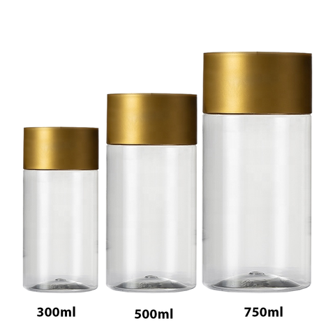 Willow Clear PET Plastic Packing Tube Bottle for Biscuits Cookies Spice & Nuts (300ML) 240 Pcs / Carton