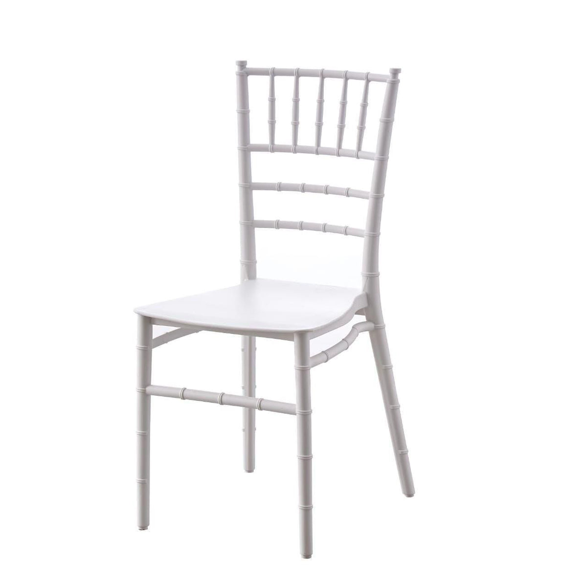 Olmecs White Chivari Party Chair White Bamboo Design with Cushion