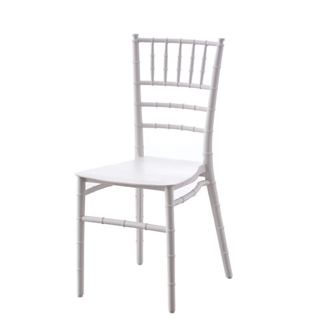 Olmecs White Chivari Party Chair White Bamboo Design with Cushion