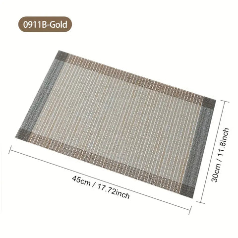 PVC Non Slip Heat-Resistant Placemats for Dining Table (10Pc Set)