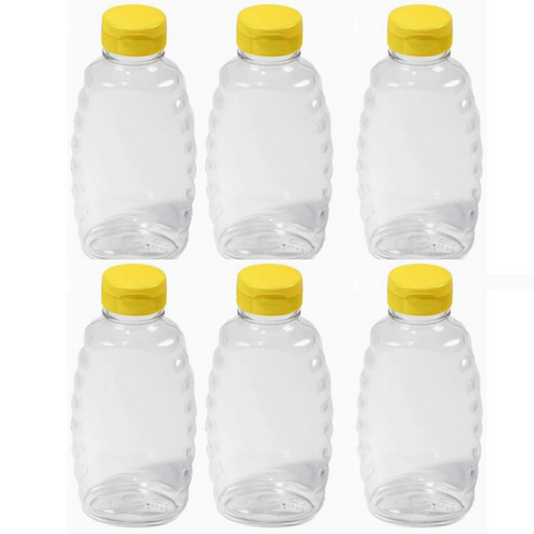Willow 380ml Empty Plastic Honey Bottles Flip Top Squeeze Honey Jars Dispenser Squeezable Honey Containers for Syrups, Ketchup, Mayonnaise, Salad Dressing Pack of 12