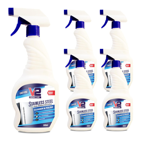 Swish Super V2 Stainless Steel Cleaner and Polish Trigger Spray - Pack of 5 Pcs Chrome, Aluminium Metal Surface - 500 ml (5)