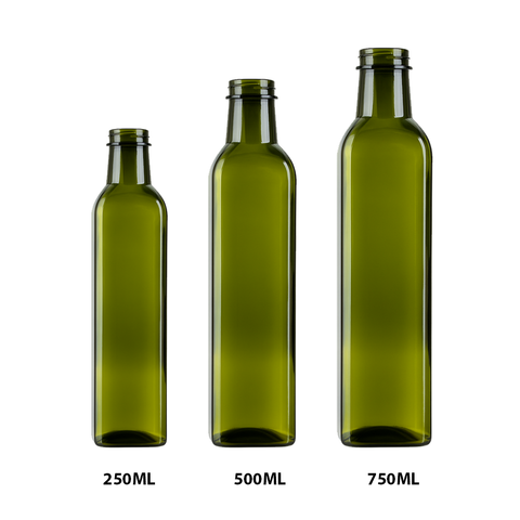 Willow 234Pcs Dark Green Square Plastic Olive Oil Bottle 500ml (1 Carton )