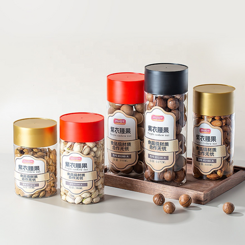 Willow Clear PET Plastic Packing Tube Bottle for Biscuits Cookies Spice & Nuts (300ML) 240 Pcs / Carton