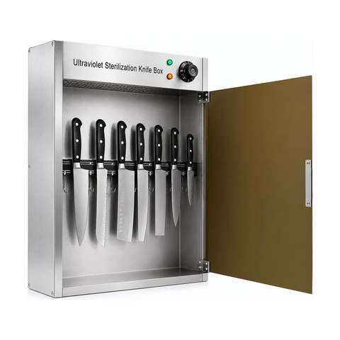 Olmecs Professional Disinfection UV Knife Sterilizer Full Stainless Steel Wall Mounted Knife Sterilizer Cabinet 50x14.5x61cm