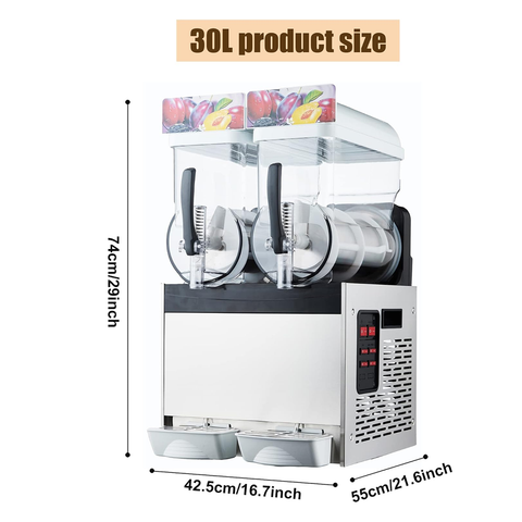 Royal Best 30Ltr Commercial Slushy Machine Maker, -3~-2℃ Slushie Maker Machine Ice Slush Frozen Juice Smoothie Drink Maker, (Copy)