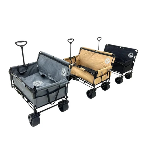 Olmecs Multi-functional Foldable Trolley Camping Sofa Double Chair with Fishing Bag Durable Wagon Cart