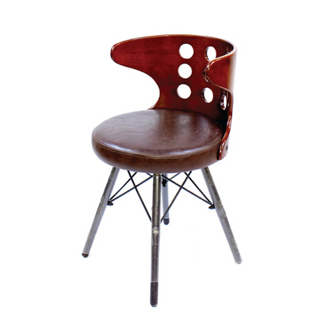 Olmecs Curved Back Modern Style Leather Chair JP1129