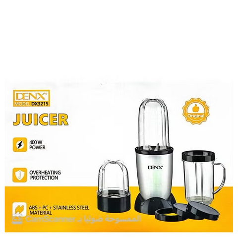 DENX Juicer Blender 400W Multi-Function Smoothie Maker with Stainless Steel Blades & Multiple Cups