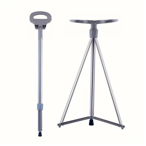 Portable Folding Walking Stick with Lightweight Chair Seat Trekking Poles For Camping,Hiking