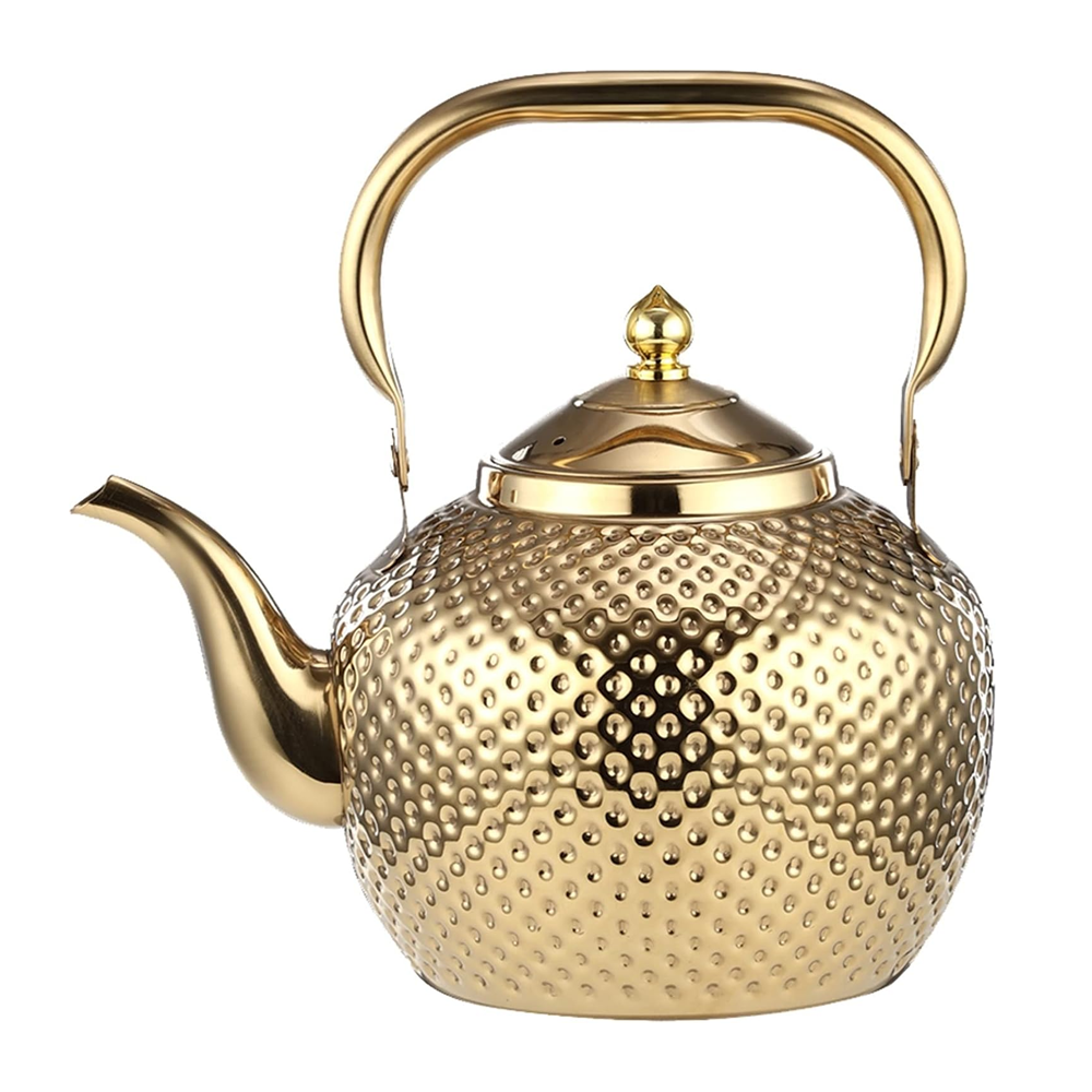 Stainless Steel Gold Teapot Hammer Pattern 1.2L\1.5L\2L Teapot with Infuser Stainless Steel Water Boilers  - Bobo Pot